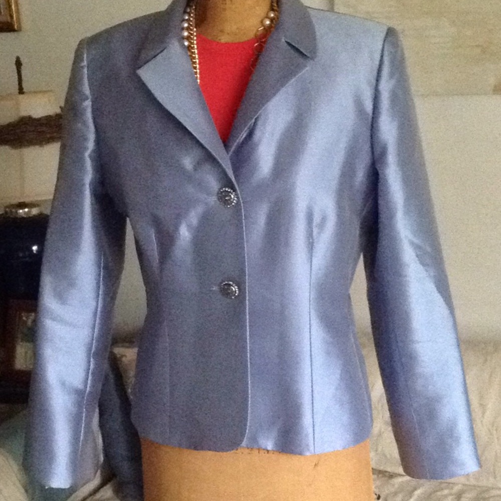 Blue satin jacket 60wool 40 silk